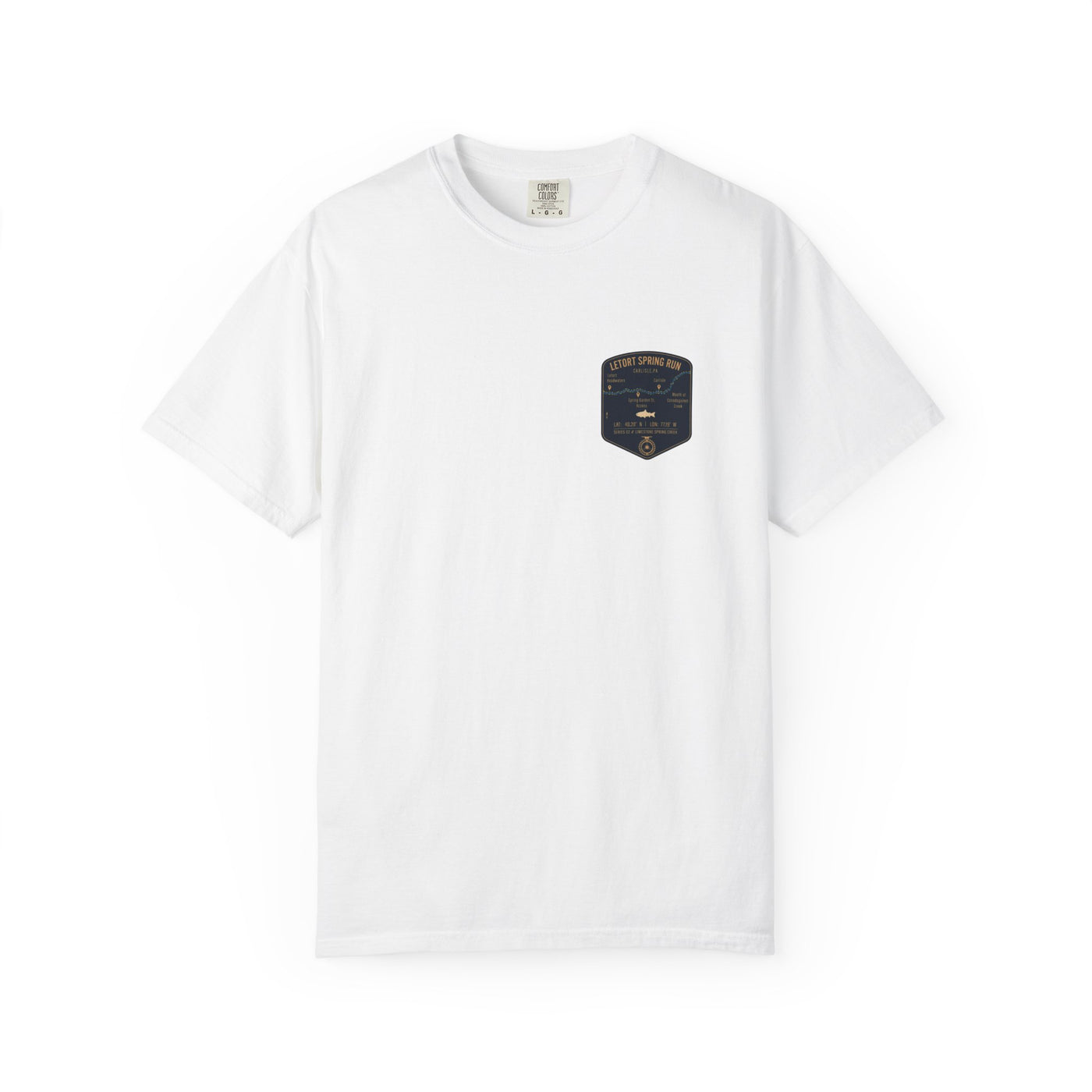 LeTort Spring Run Fishing Map Pocket-Size Patch — Rugged Cotton Tee