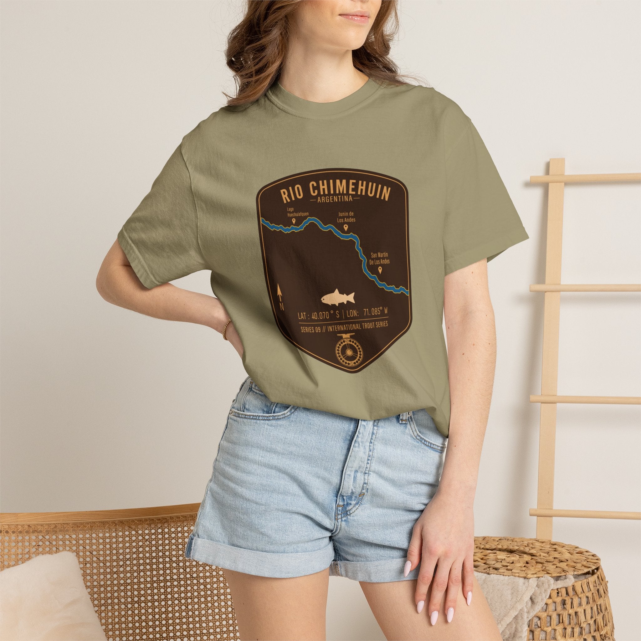 Global Series - Chimehuin River Argentina Fishing Map | Rugged Cotton Trout Tee
