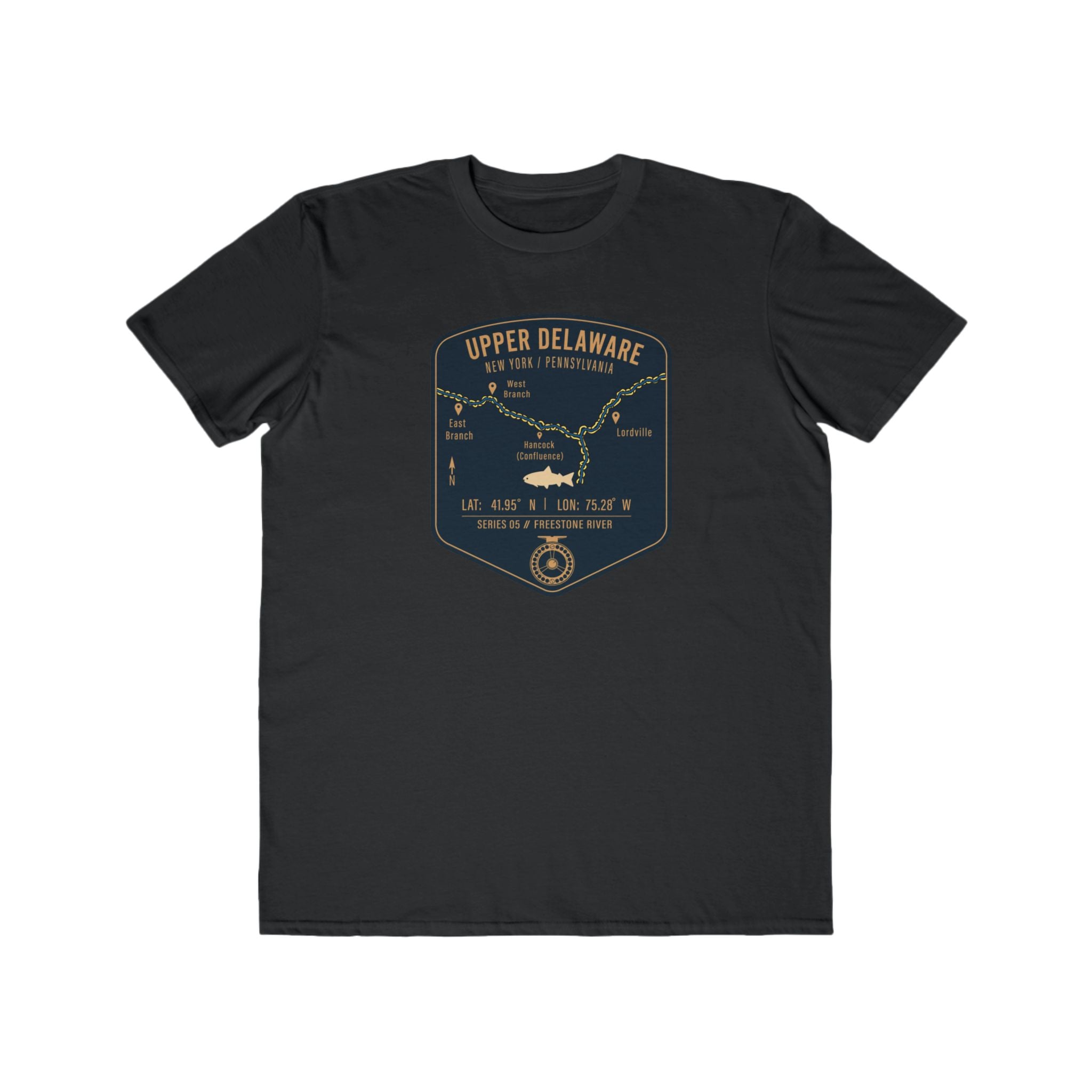 Upper Delaware Fishing Map | Lightweight Cotton Trout Tee