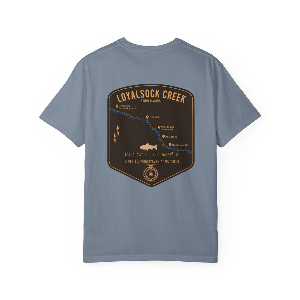 Loyalsock Creek Pennsylvania Fly Fishing T-Shirt - Vintage Trout Series Map Tee for Anglers and Outdoorsmen