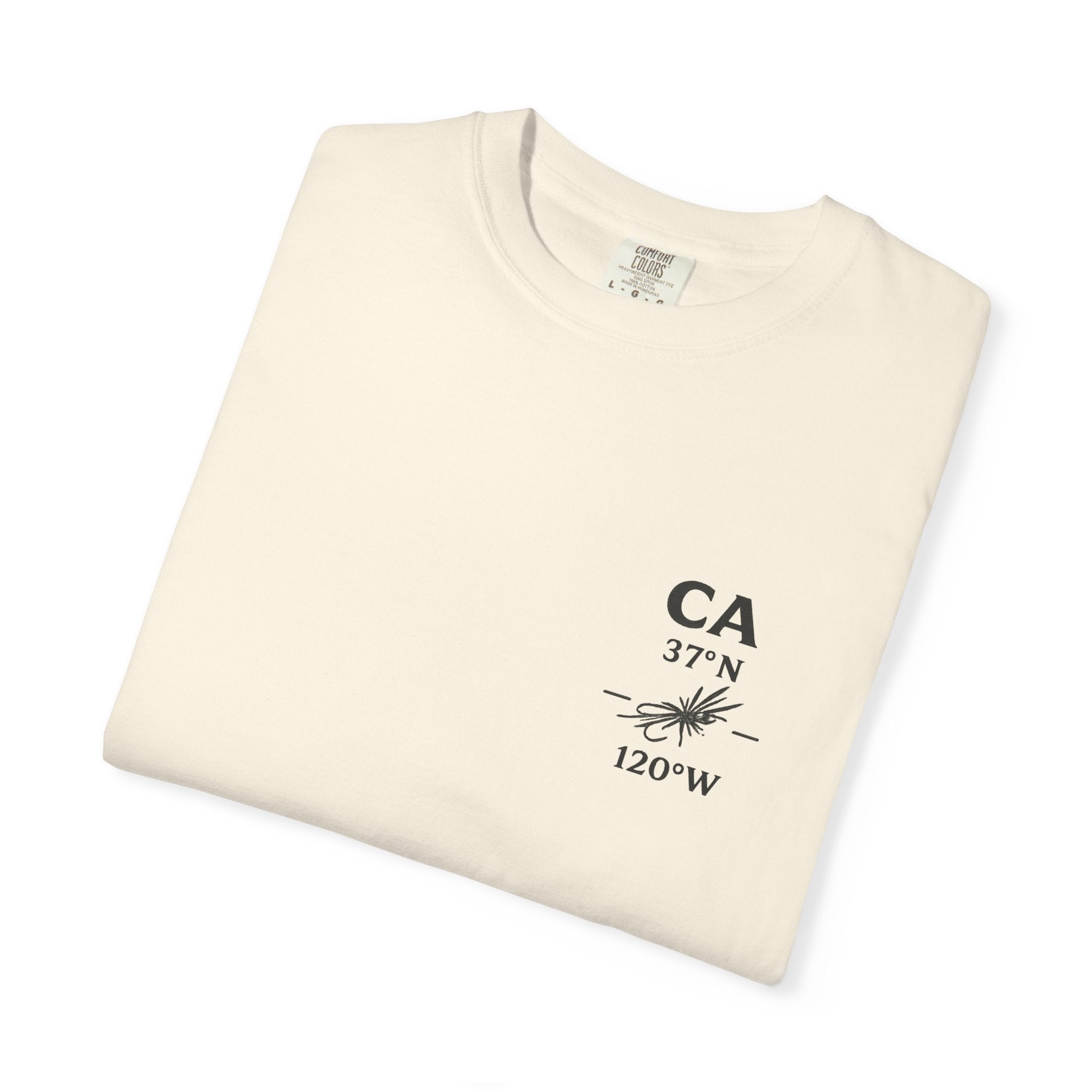 California - State Fly Fishing Badge — Rugged Cotton Tee