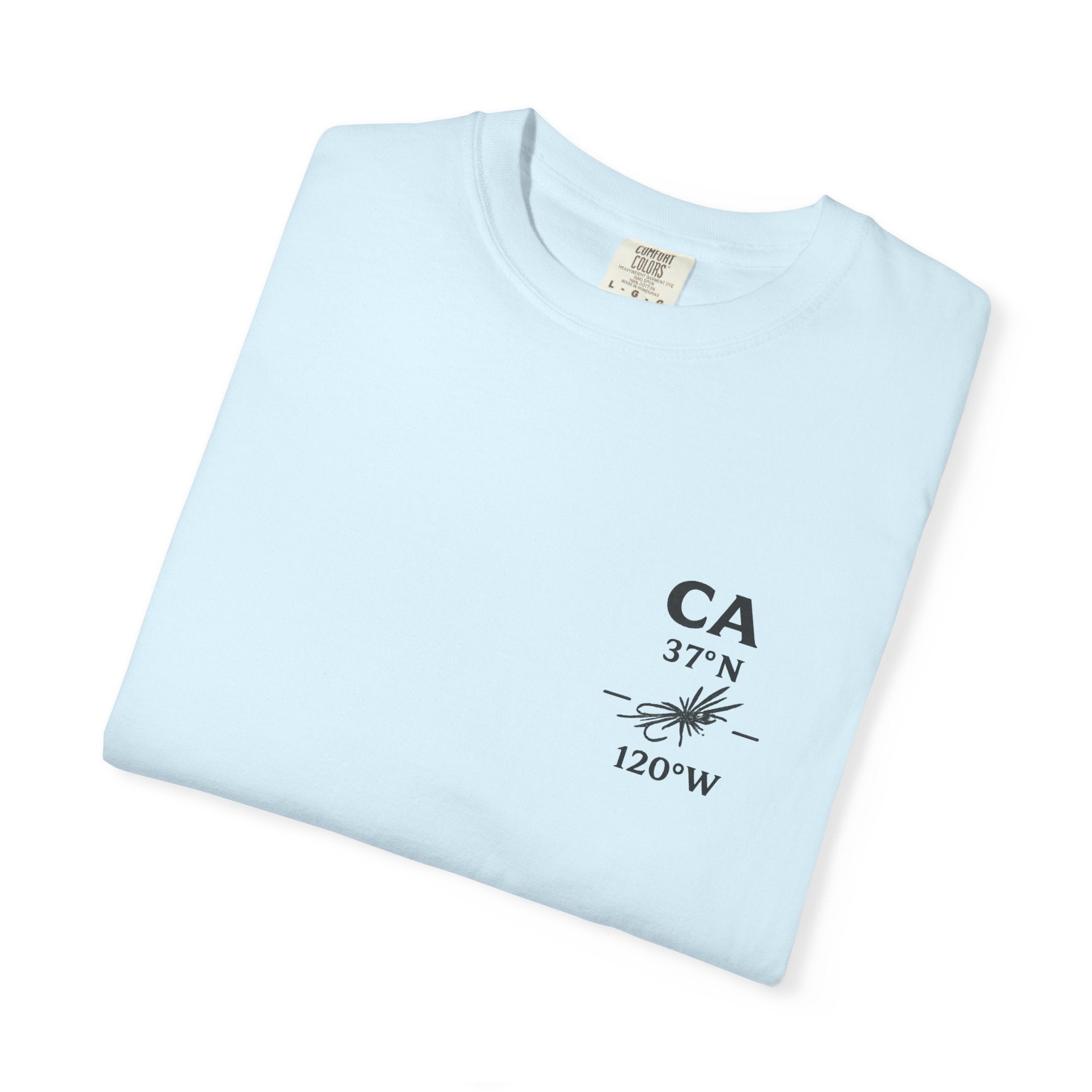 California - State Fly Fishing Badge — Rugged Cotton Tee