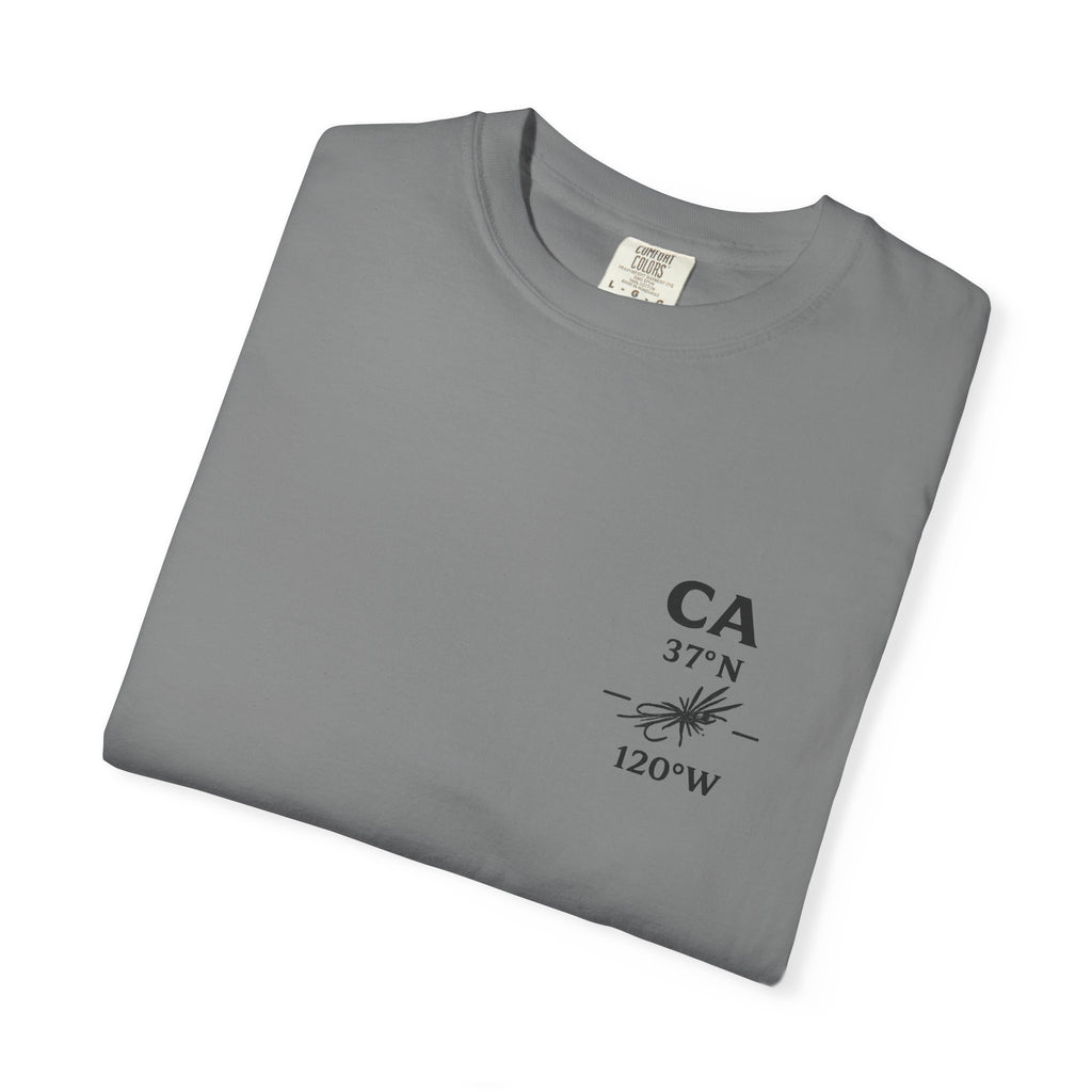 California - State Fly Fishing Badge — Rugged Cotton Tee