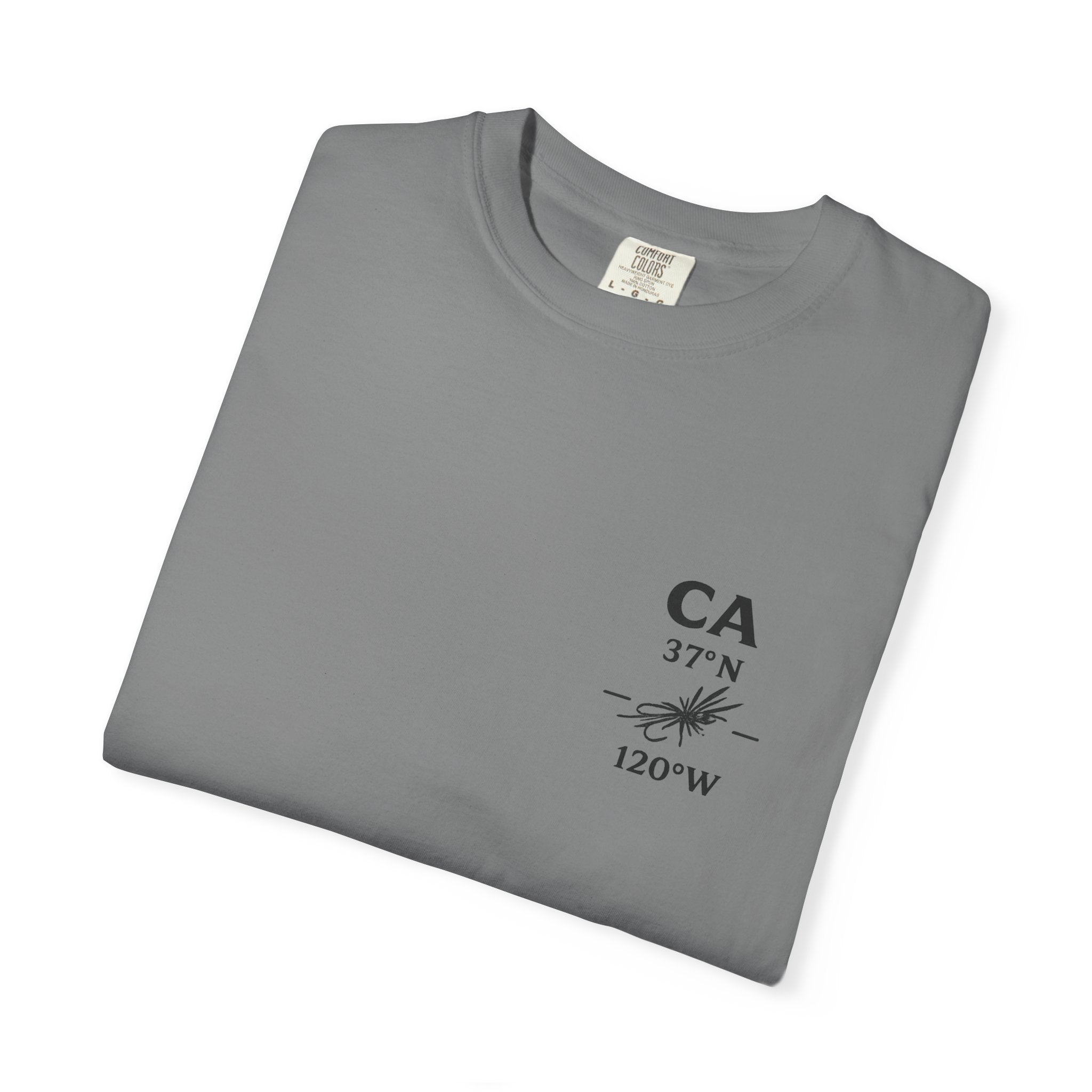 California - State Fly Fishing Badge — Rugged Cotton Tee