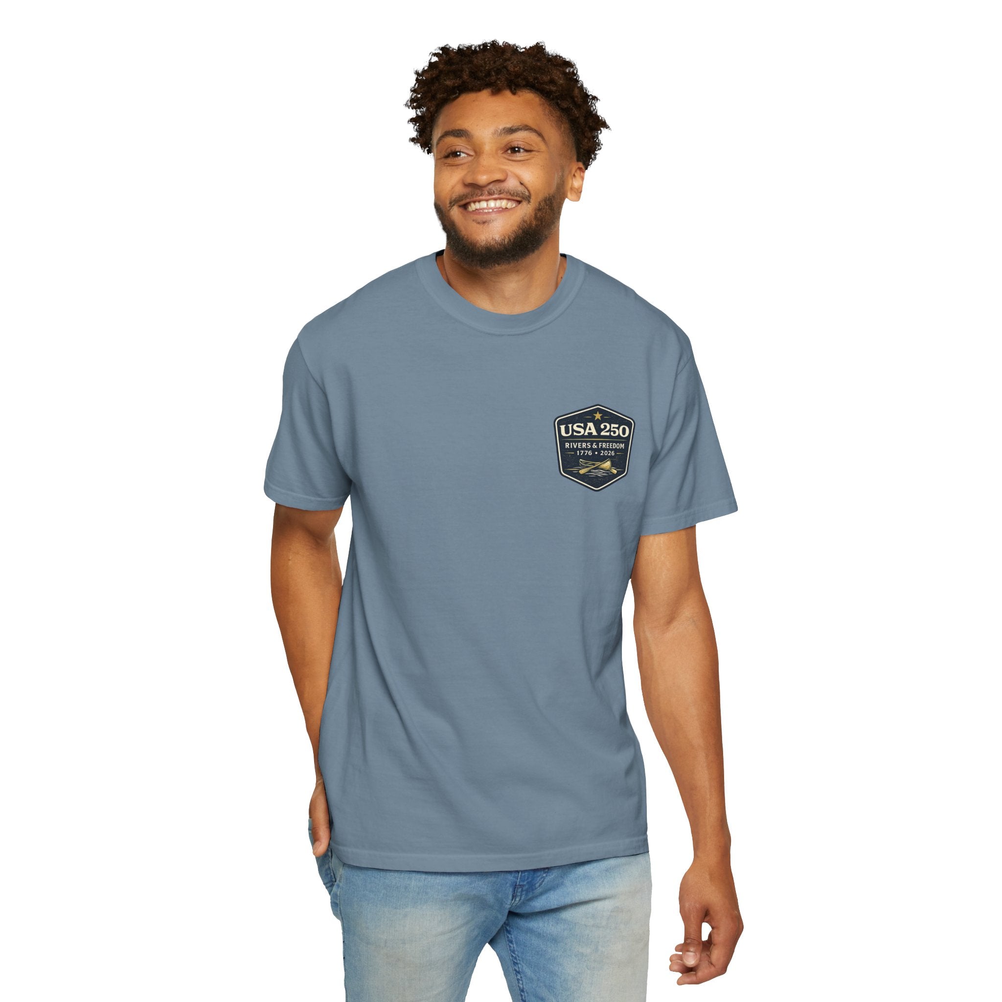 USA 250 River Heritage | Dark Back Badge Rugged Cotton Tee