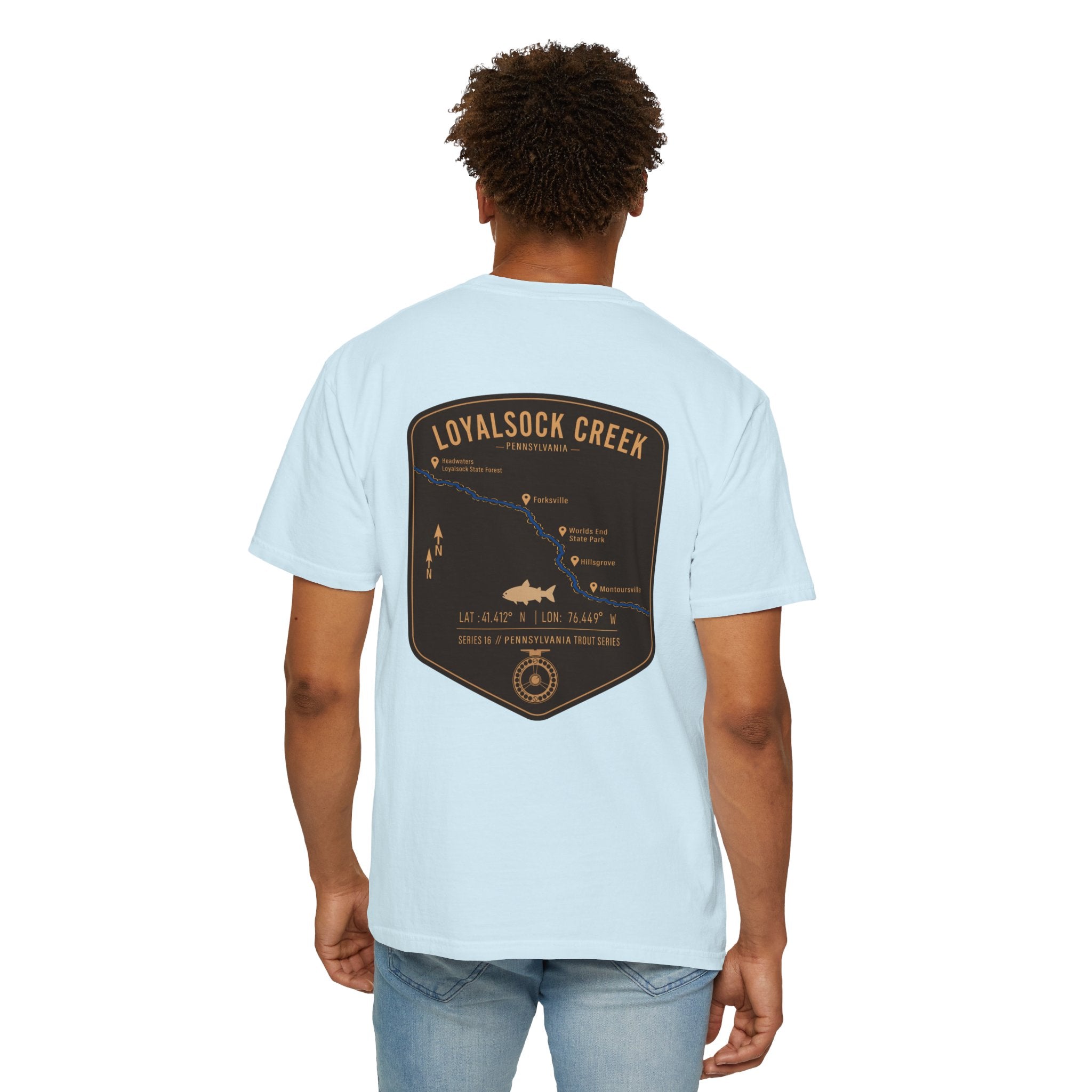 Loyalsock Creek Pennsylvania Fly Fishing T-Shirt - Vintage Trout Series Map Tee for Anglers and Outdoorsmen