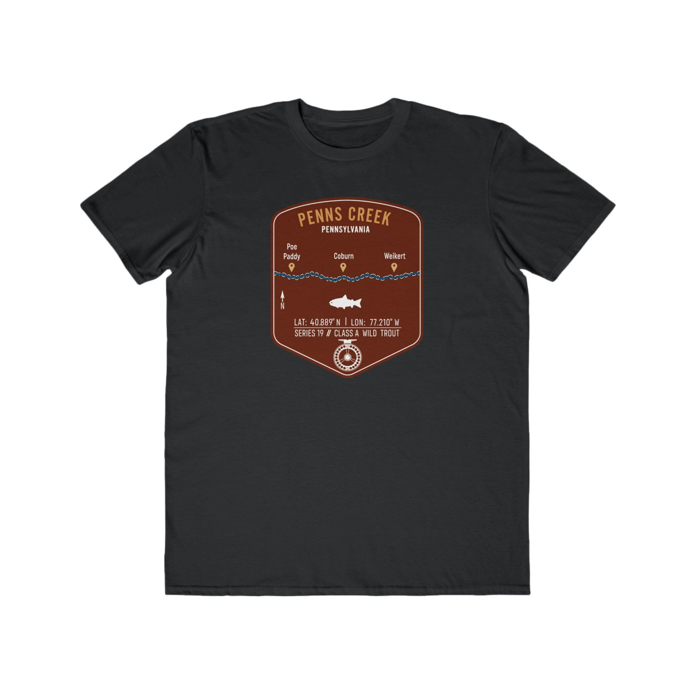 Penns Creek Fishing Map | Lightweight Cotton Trout Tee