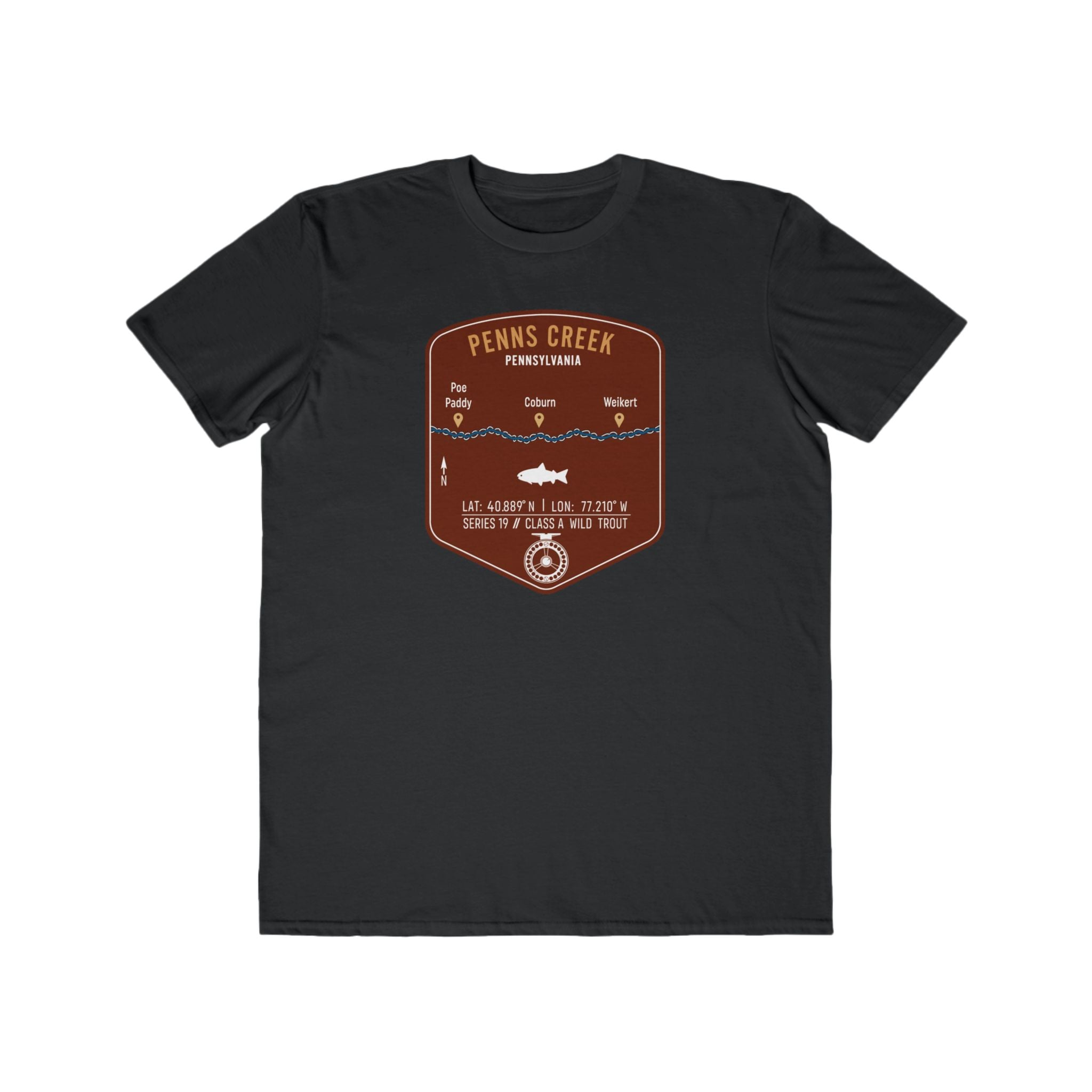 Penns Creek Fishing Map | Lightweight Cotton Trout Tee
