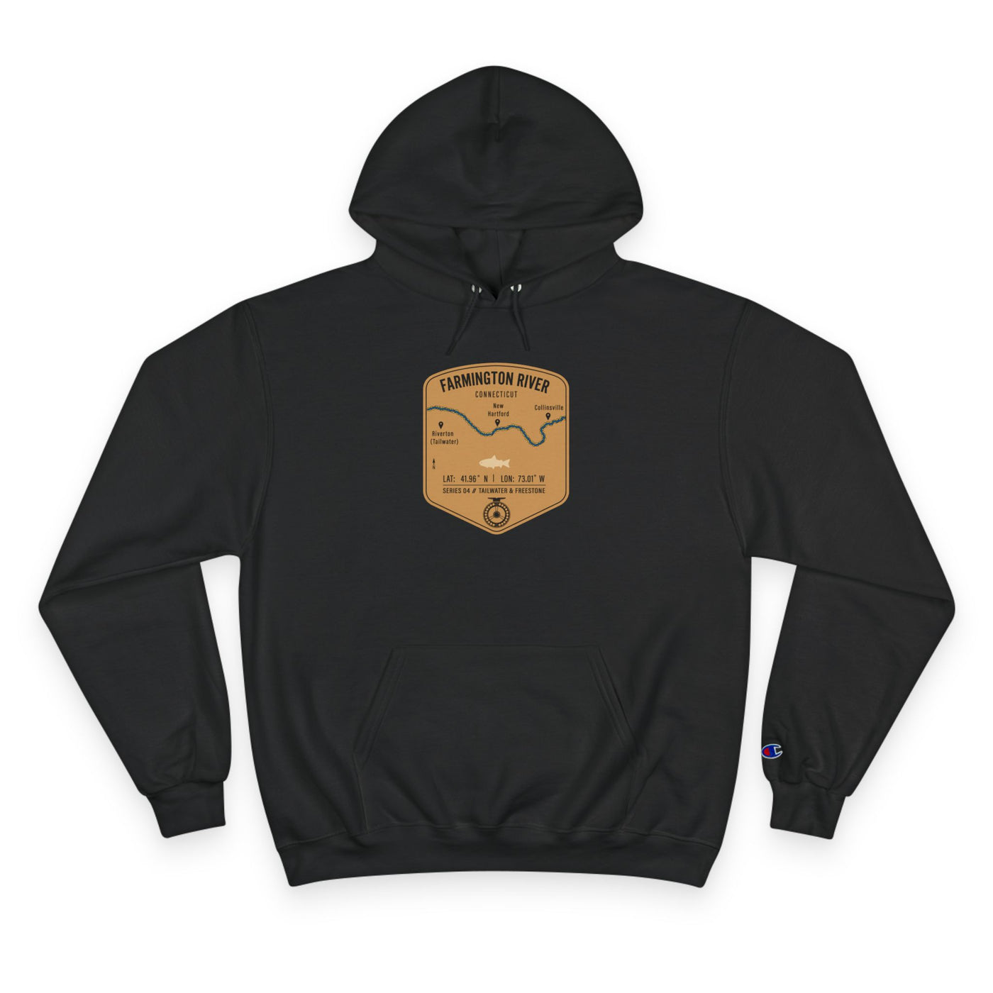 Farmington River Patch Graphic Hoodie | Outdoor Adventure