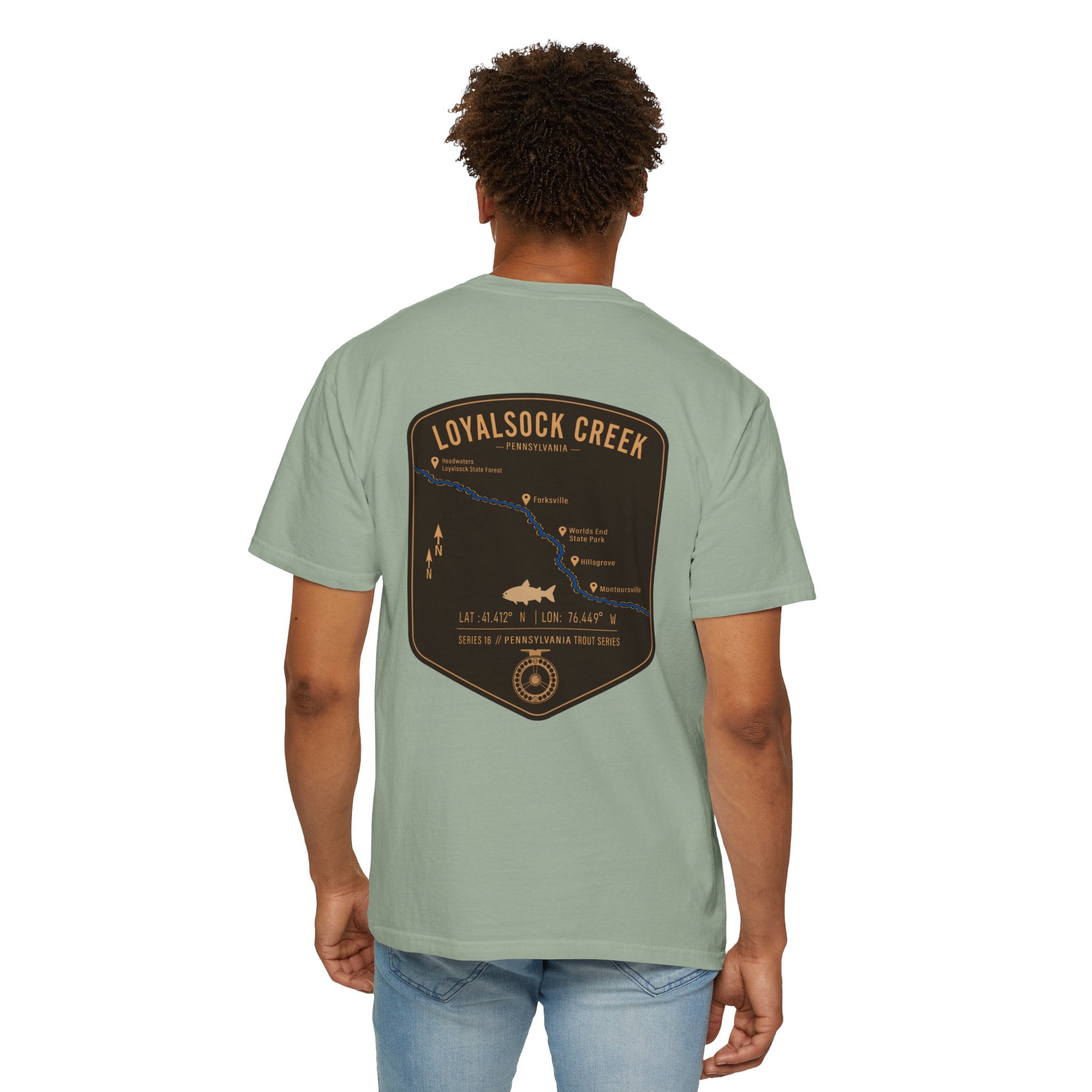 Loyalsock Creek Pennsylvania Fly Fishing T-Shirt - Vintage Trout Series Map Tee for Anglers and Outdoorsmen