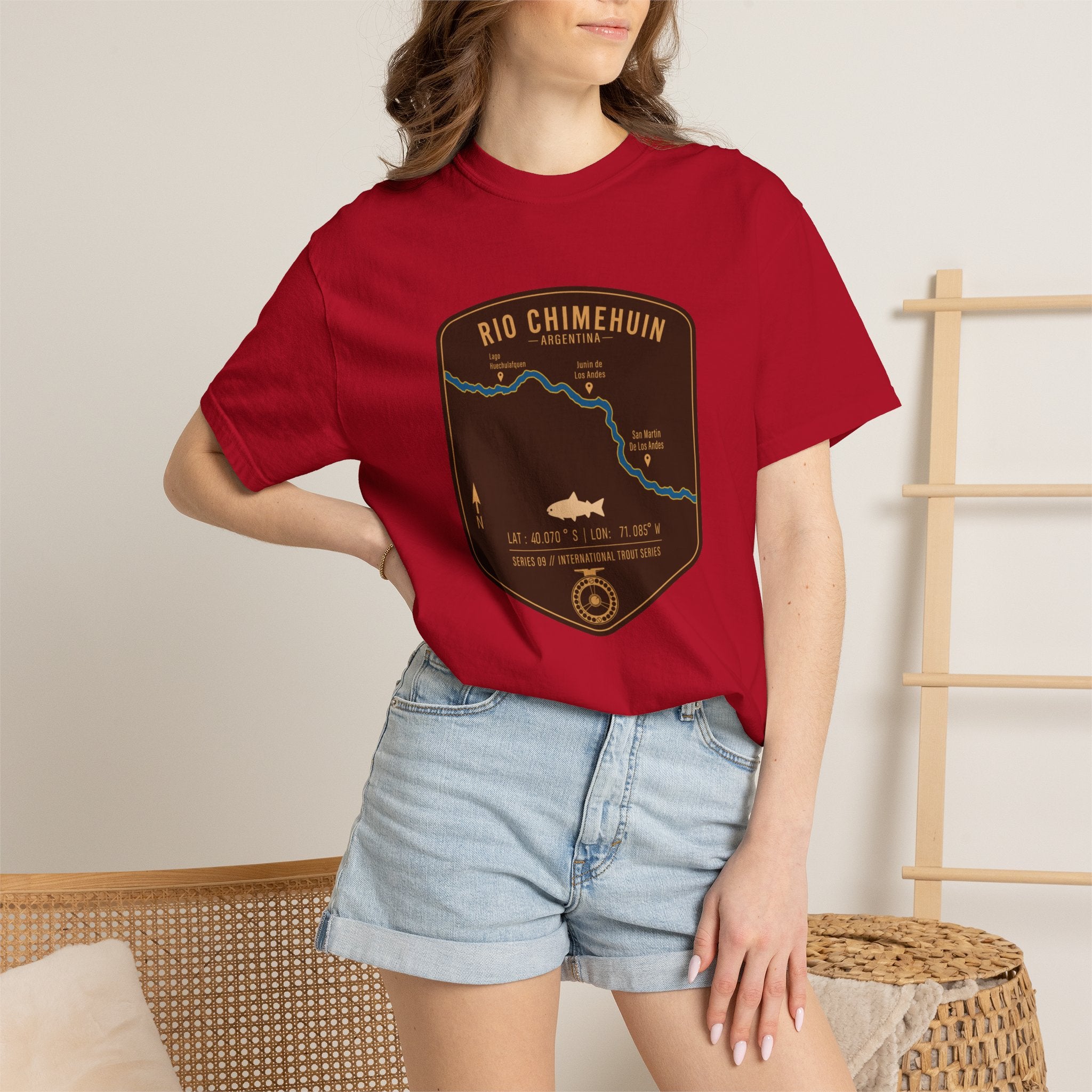 Global Series - Chimehuin River Argentina Fishing Map | Rugged Cotton Trout Tee