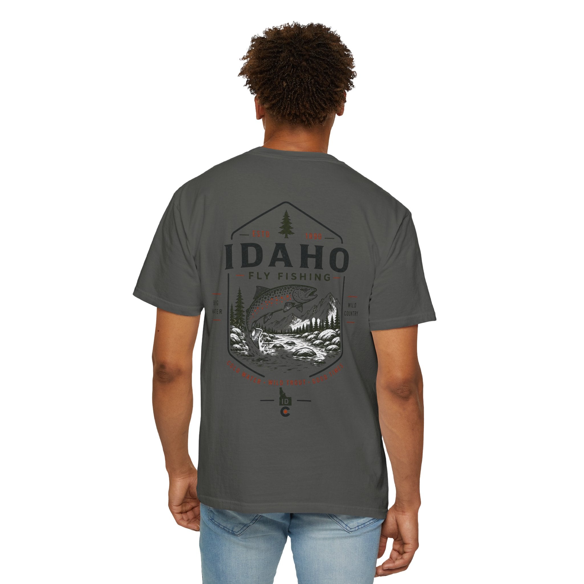Idaho - State Fly Fishing Badge — Rugged Cotton Tee