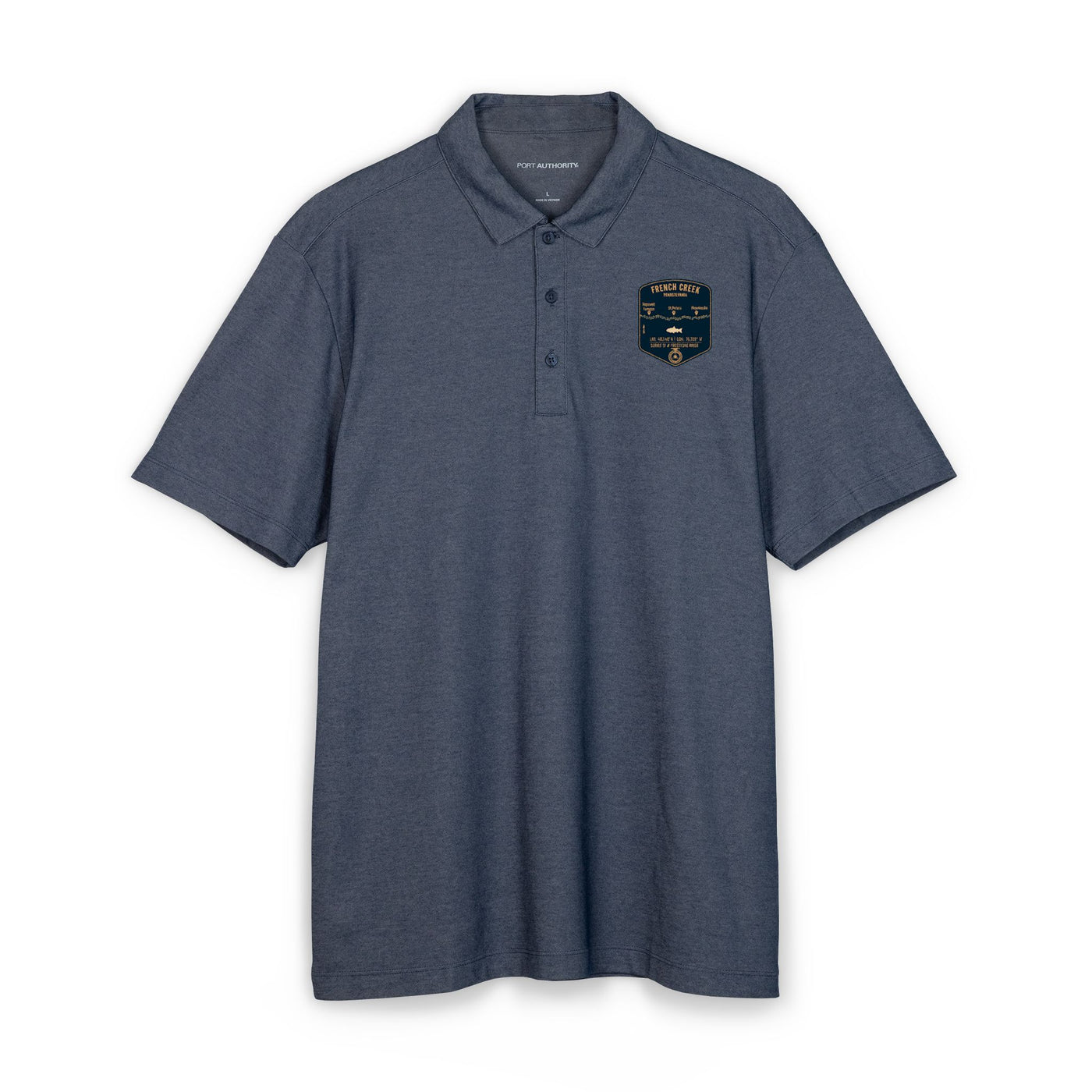 French Creek Fishing Map Polo | Port Authority® Fine Pique Blend