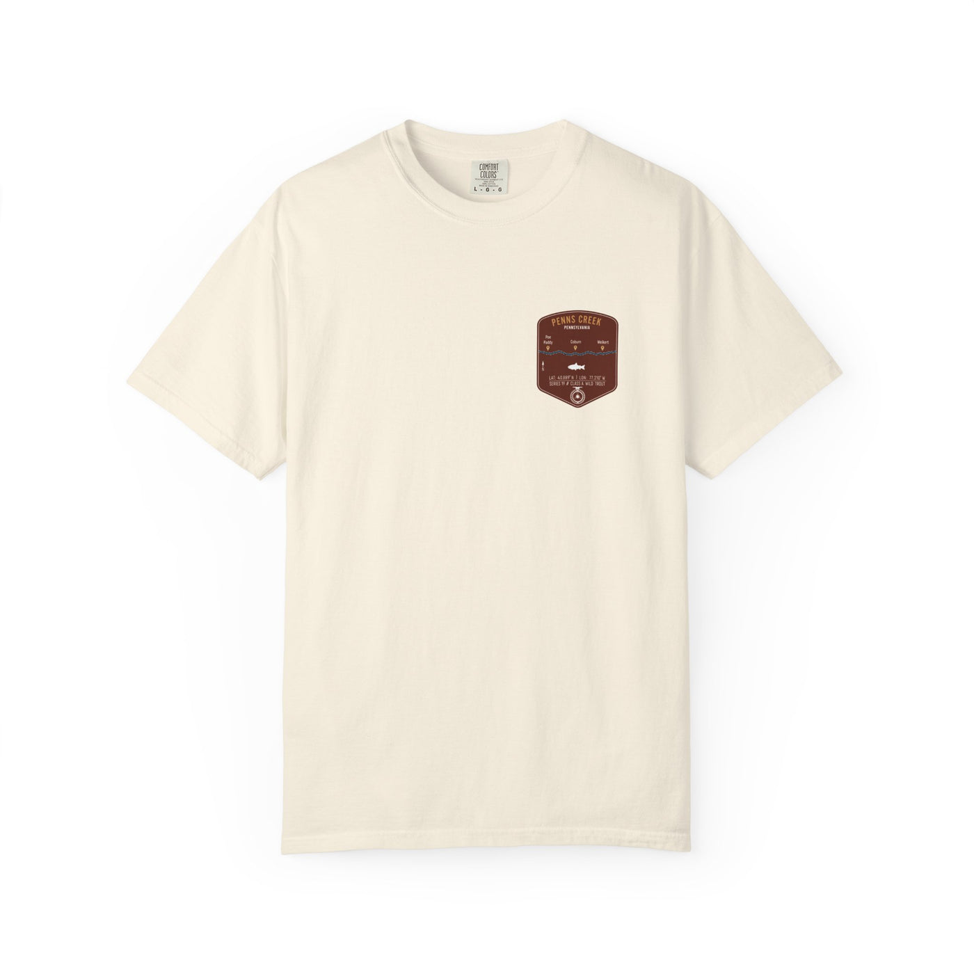 Penns Creek Fishing Map Pocket-Size Patch — Rugged Cotton Tee