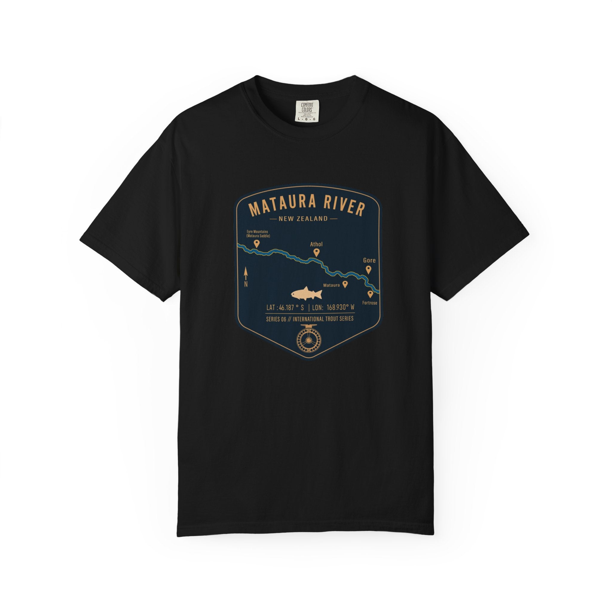 Global Series - Mataura River New Zealand Fishing Map | Rugged Cotton Trout Tee