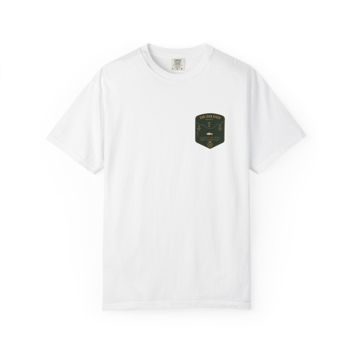 Global Series  - San Juan River Fishing Map Pocket-Size Patch — Rugged Cotton Tee