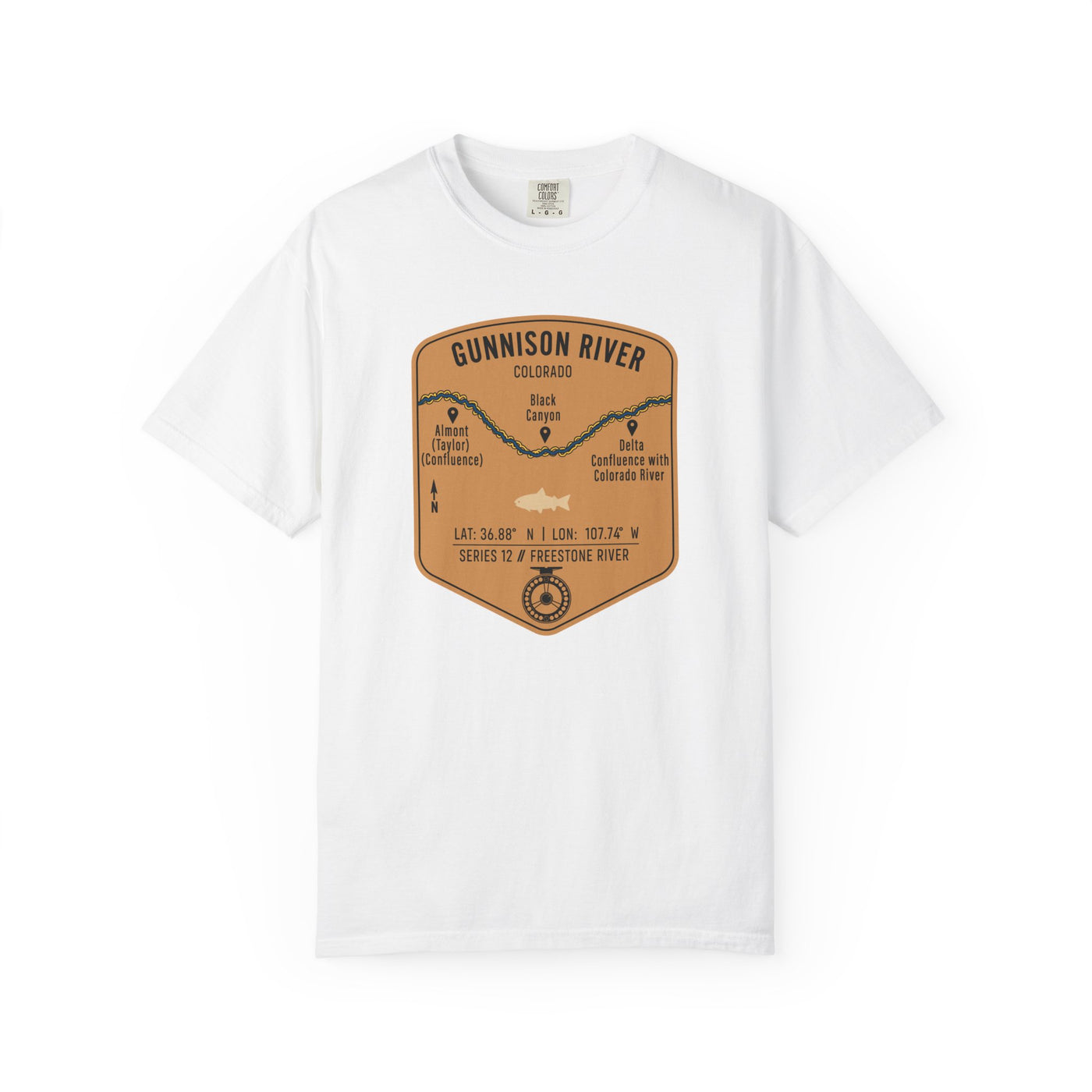 Gunnison River Fishing Map | Rugged Cotton Trout Tee