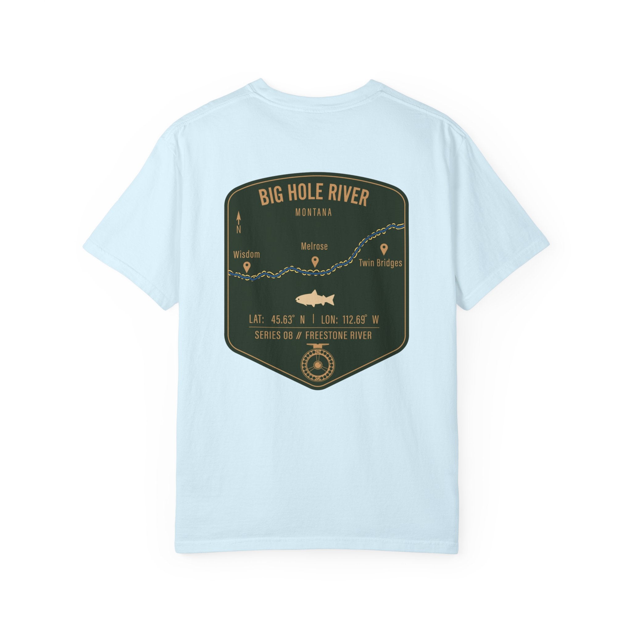 Big Hole River Montana Fly Fishing T-Shirt - Vintage Freestone River Map Tee - Premium Angler Gift