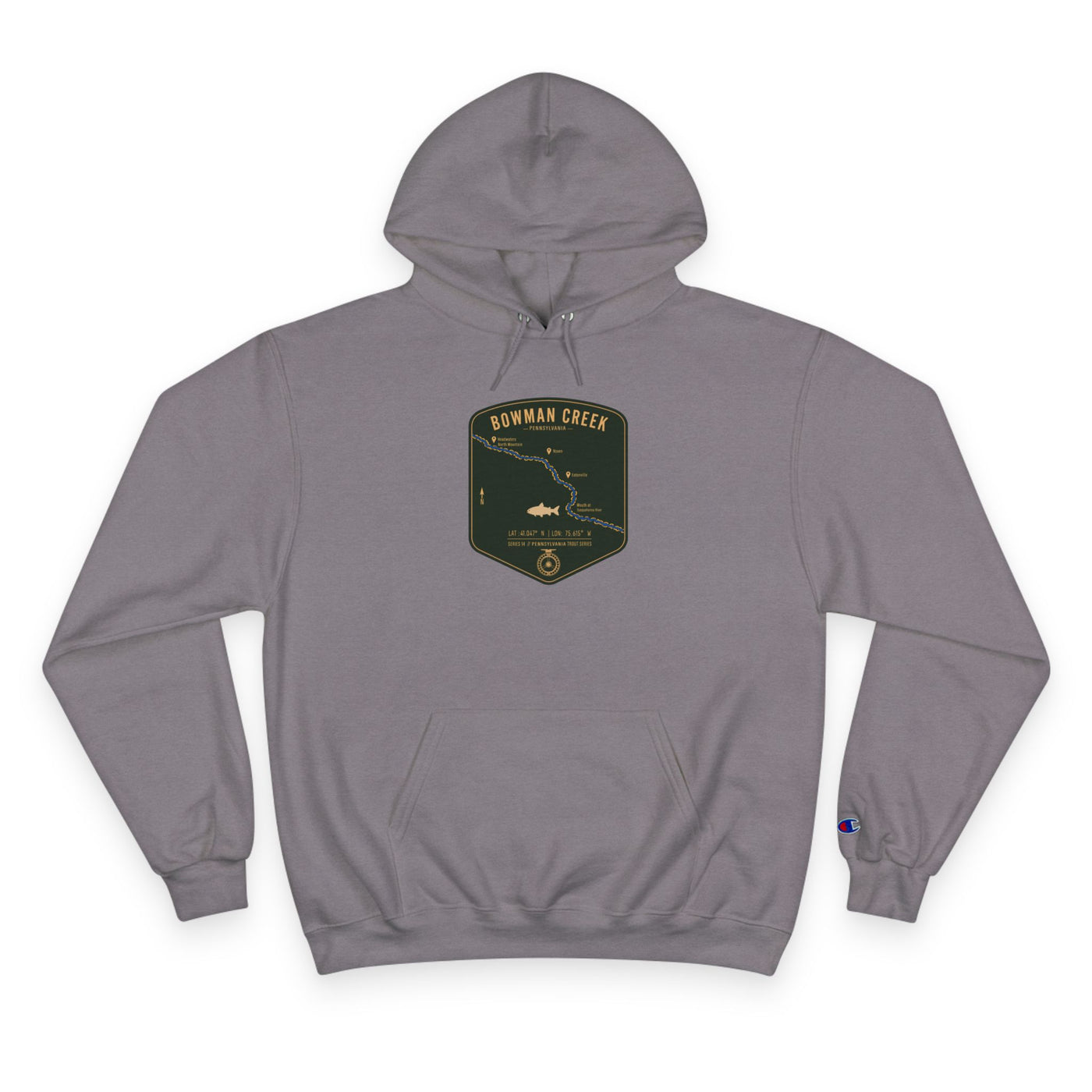 Bowman Creek PA Patch Graphic Hoodie | Outdoor Adventure