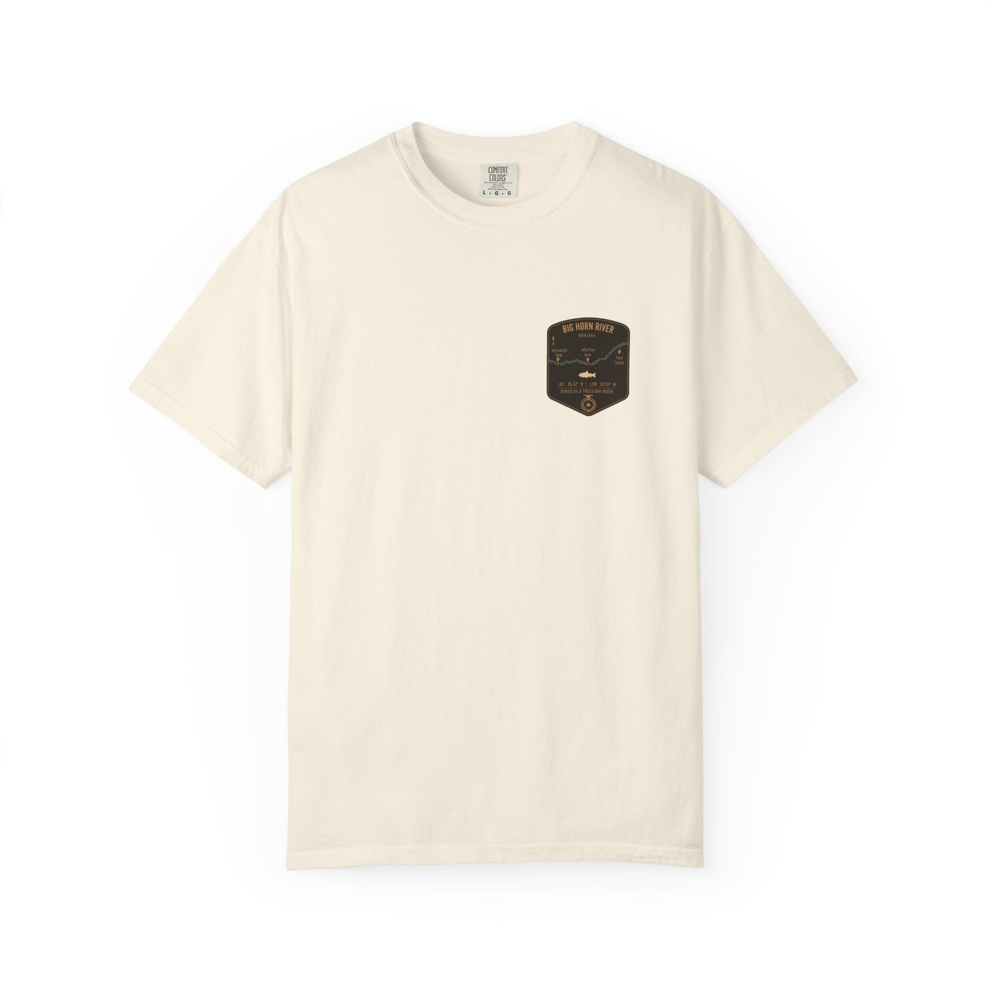 Big Horn River Fishing Map Pocket-Size Patch — Rugged Cotton Tee
