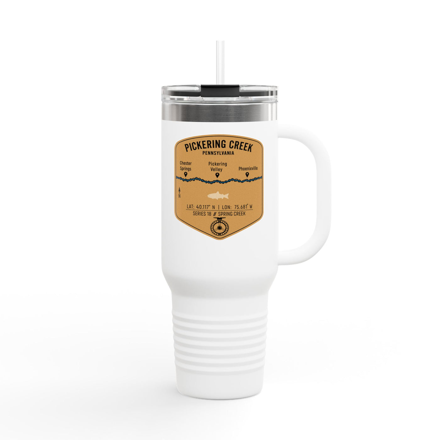 Pickering Creek Fishing Badge Travel Mug | 40oz Insulated Tumbler