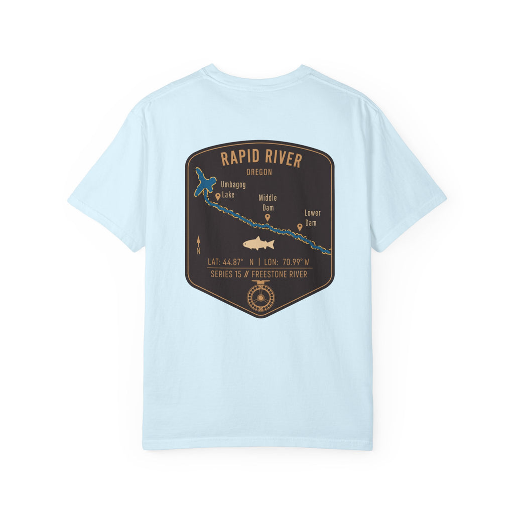 Rapid River Oregon Fly Fishing T-Shirt - Vintage River Map Graphic Tee - Premium Angler Gift