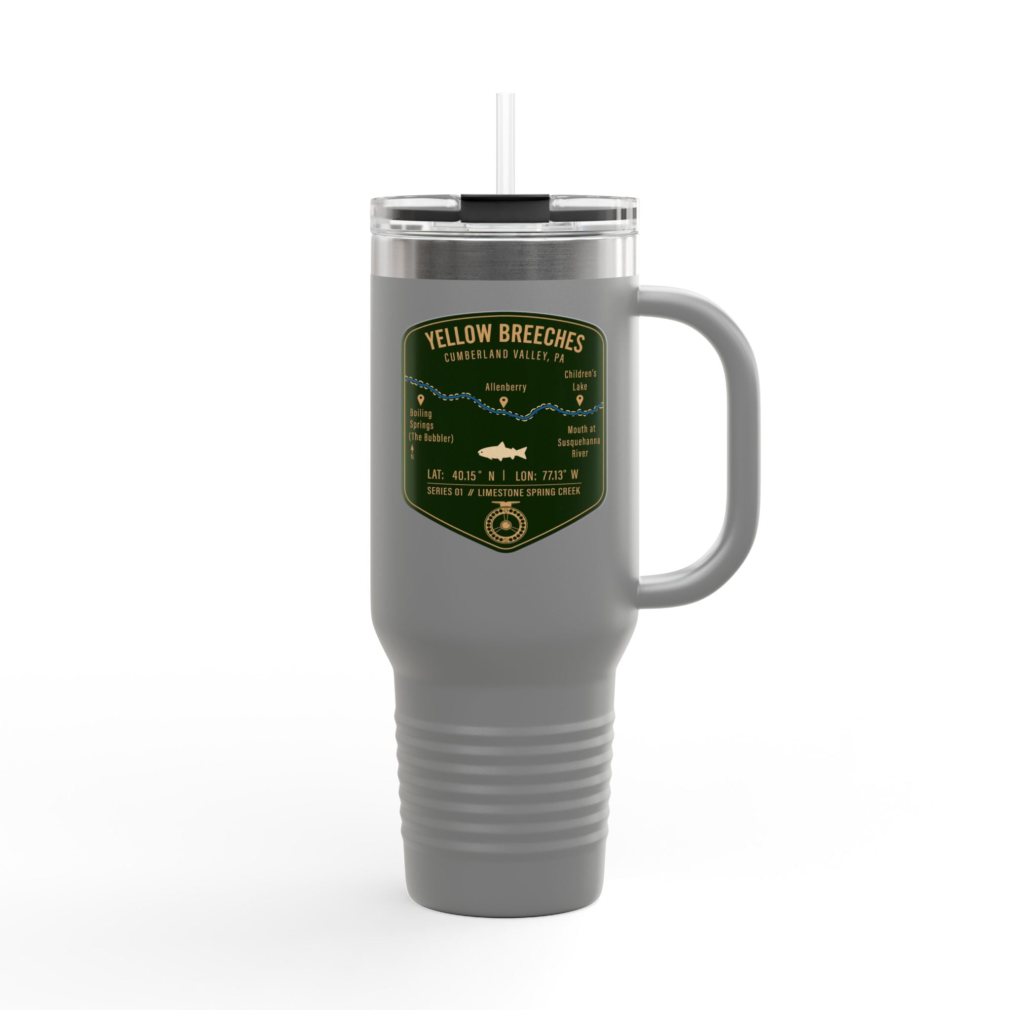 Yellow Breeches Fishing Badge Travel Mug | 40oz Insulated Tumbler