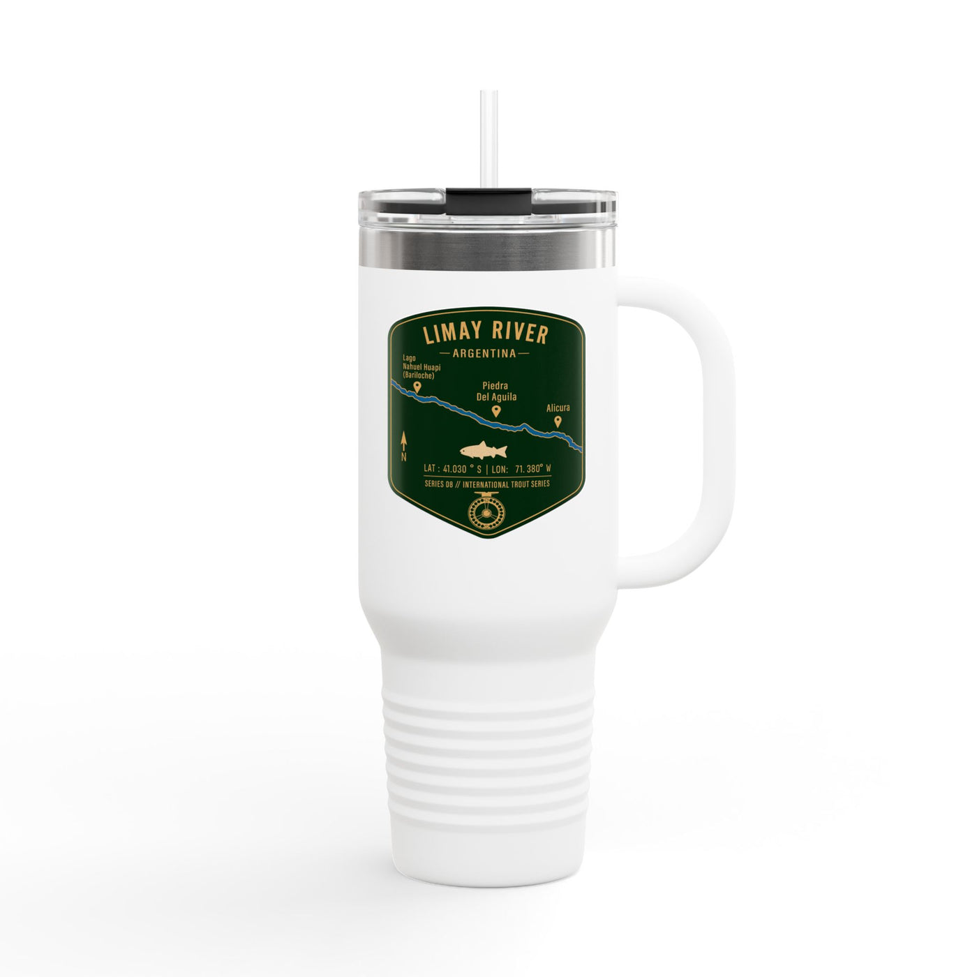 Limay River Fishing Badge Travel Mug | 40oz Insulated Tumbler