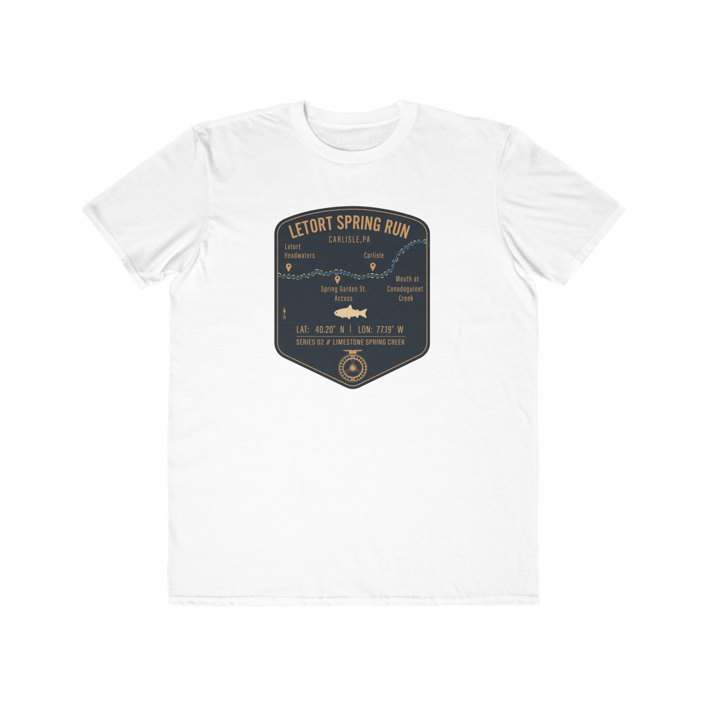 LeTort Spring Run Fishing Map | Lightweight Cotton Trout Tee