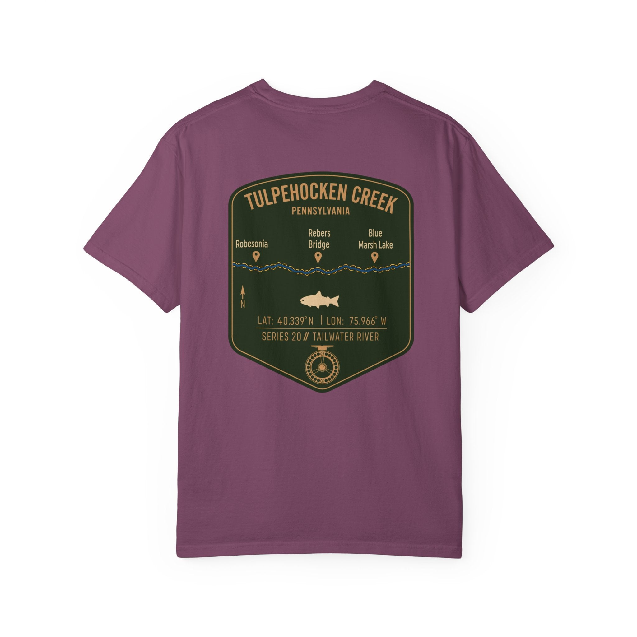 Tulpehocken Creek Pennsylvania Fly Fishing T-Shirt - Vintage Tailwater Trout Angler Tee - Blue Marsh Lake & Rebers Bridge Gift